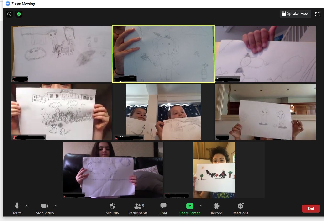 We are enjoying our Zoom call on a Wednesday!